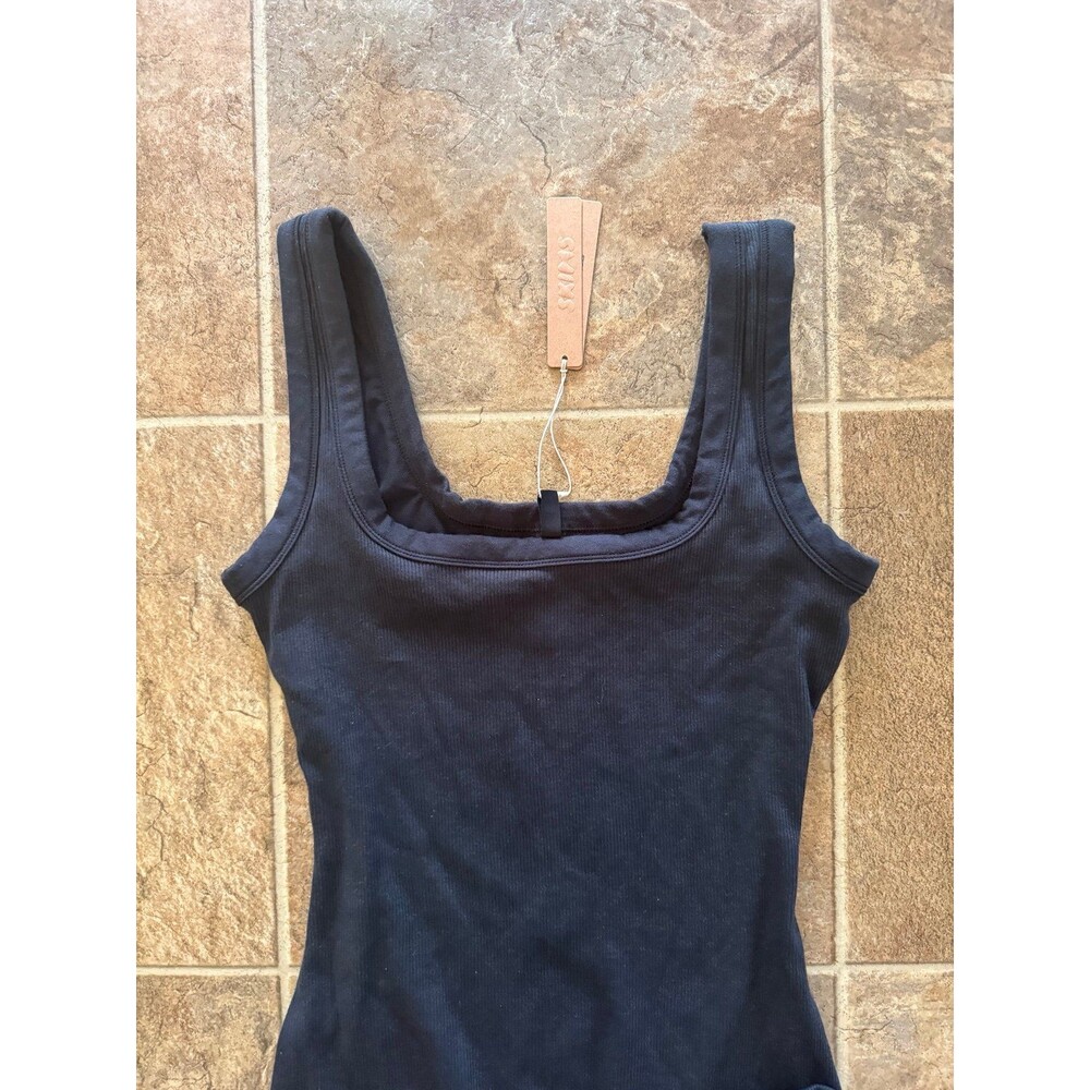 Skims Cotton Rib Onesie Soot Size Small - Picture 5 of 10